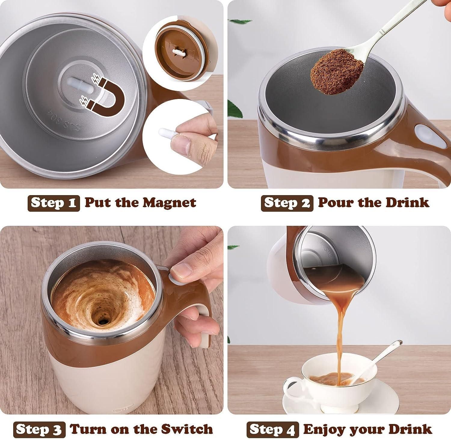 Self Stirring Coffee Mug, Rechargeable Automatic Stirring Mixing Mug